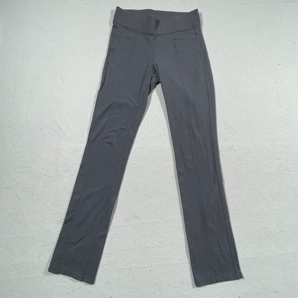Athleta Yoga Pants Women XS Straight Leg Charcoal Gray Athleisure Full Length